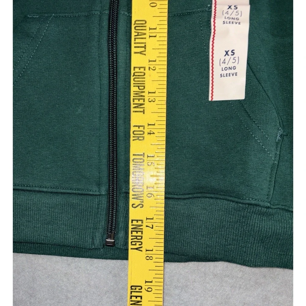 Cat & Jack Zip Up Hoodie - Dark Green - Kids XS (4/5)
